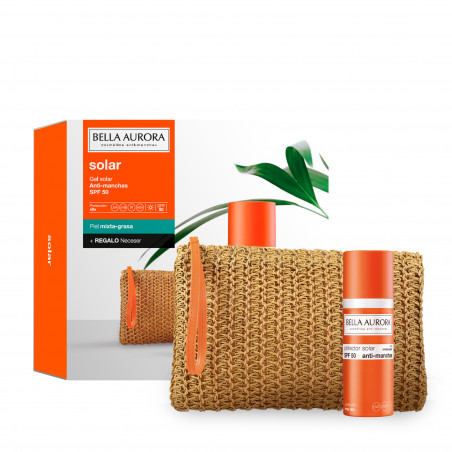 Pack protector solar antimanchas SPF50 piel mixta-grasa + neceser de regalo