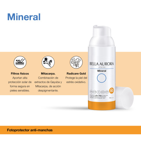 BELLA AURORA Mineral Fotoprotector Anti-Manchas 0% Filtros Químicos